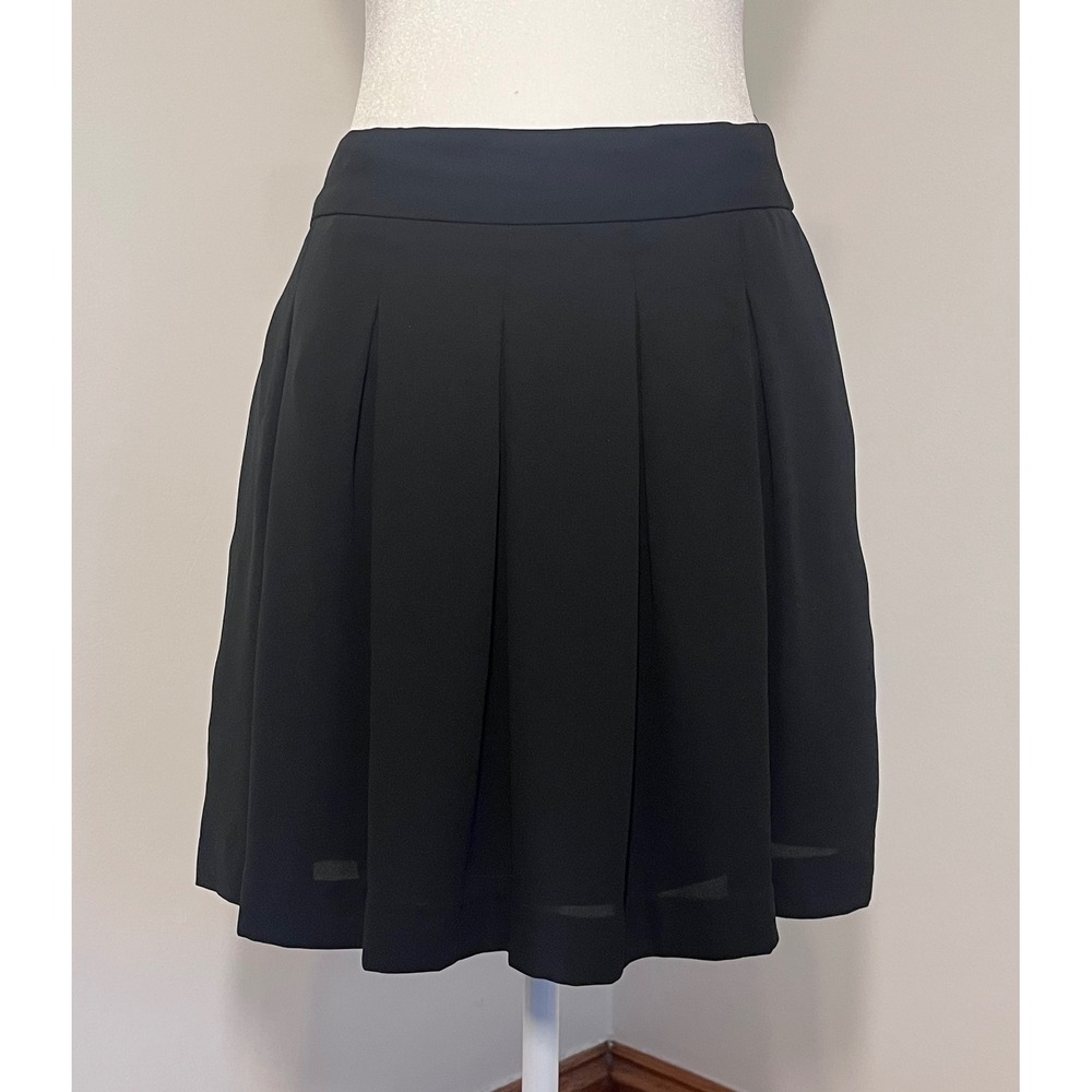 Banana Republic Box Pleat Skirt Women 2 Black Retro Preppy Mini Skirt 970264-00